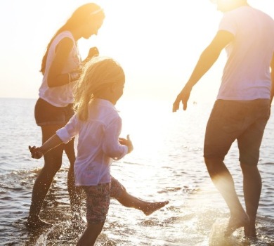 family enjoying Topsail beach | SeaShore Realty