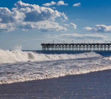 Pier on Topsail Island beach| SeaShore Realty
