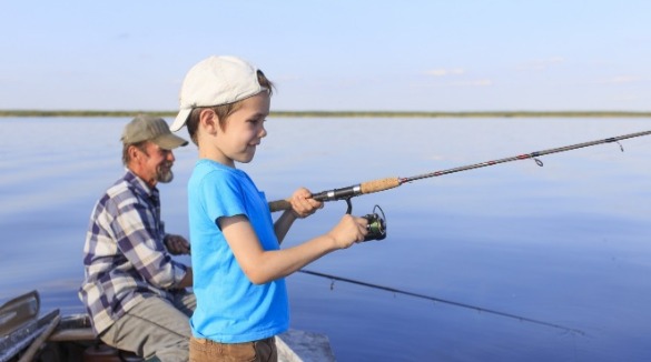father & son fishing in topsail island, nc | Seashore Realty
