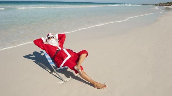 santa on an empty beach | SeaShore Realty