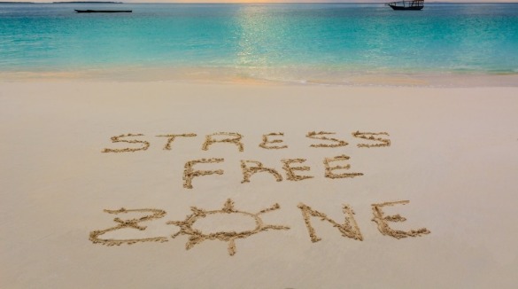 stress free zone written in the sand | SeaShore Realty
